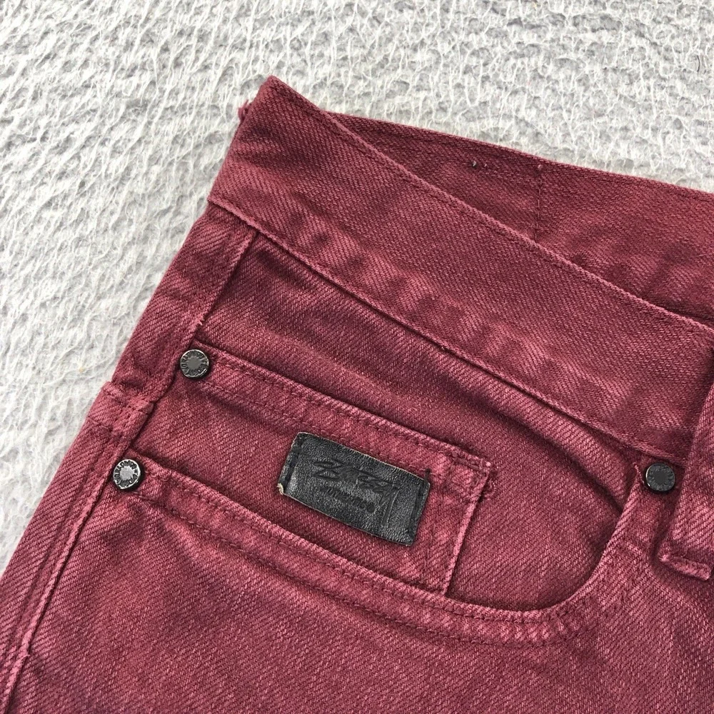 Stussy Shorts Mens 36 Burgundy Jeans Denim Cut Off Slim Jeans 5 Pocket Jorts